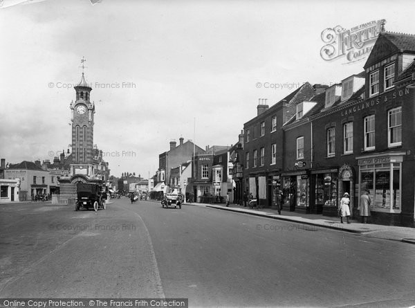 Photo of Epsom, High Street And Clock Tower 1924