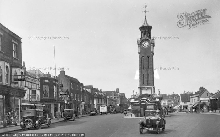 Photo of Epsom, High Street And Clock Tower 1928