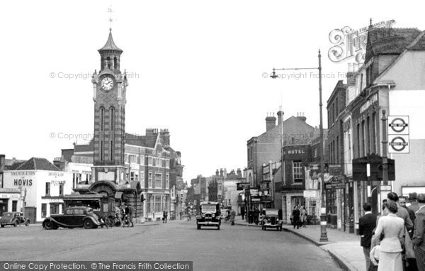 Photo of Epsom, High Street And Clock Tower c.1955