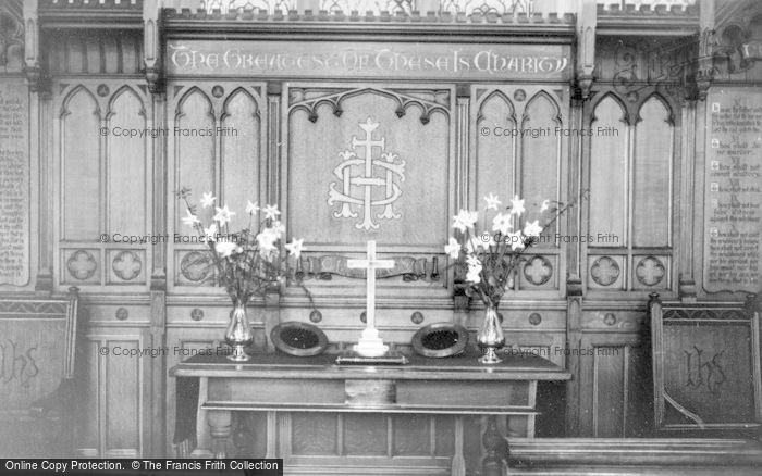 Photo of Epworth, Wesley Memorial Church, The Parish Church Communion Table c.1960
