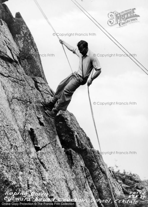 Photo of Eskdale Green, Outward Bound Mountain School, Roping Down c.1955