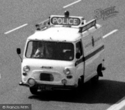 A Police Van On The M6 Motorway c.1965, Euxton