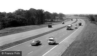 Euxton, M6 Motorway from Runshaw Lane c1965