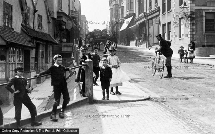 Photo of Evesham, Locals On Bridge Street 1892