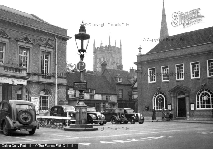 Photo of Evesham, Market Place c.1955