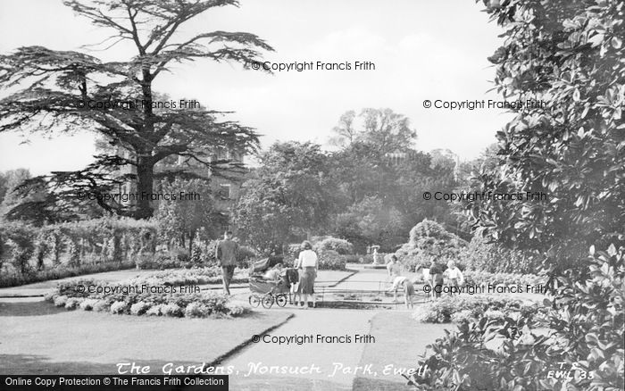 Photo of Ewell, Nonsuch Park, Gardens c.1955