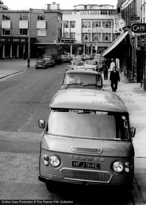 Photo of Exeter, A Commer Van In Sidwell Street c.1967