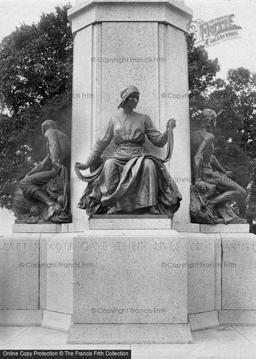 Photo of Exeter, Base Of War Memorial, Figure Of Vad Nurse 1924