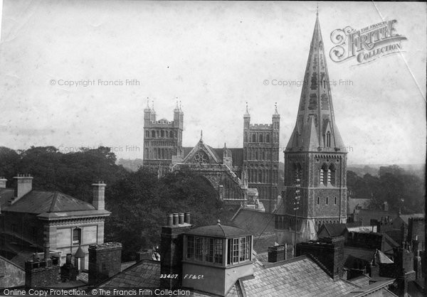 Photo of Exeter, Cathedral And Church Spire 1894