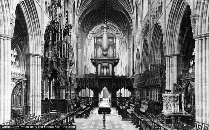 Photo of Exeter, Cathedral Choir, Looking West c.1900
