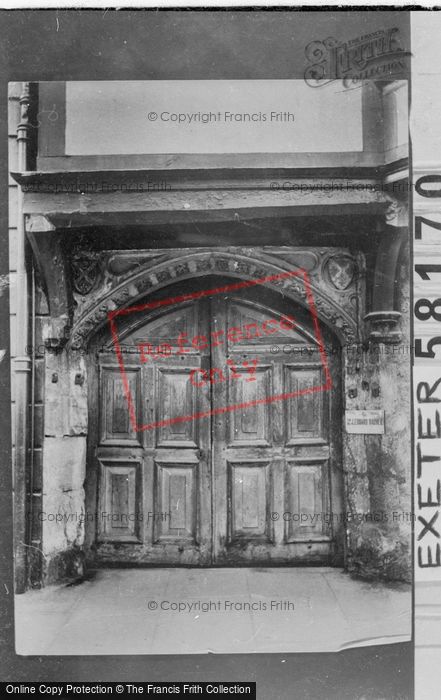Photo of Exeter, Cathedral Close, Old Door 1907