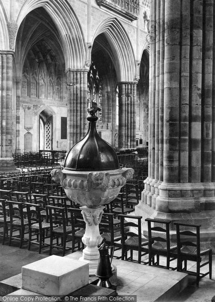 Photo of Exeter, Cathedral, Font In Nave 1912