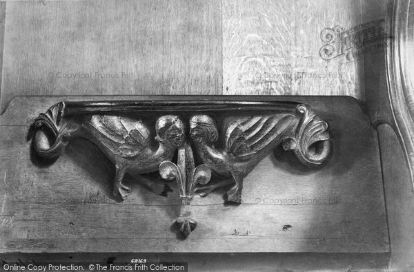 Photo of Exeter, Cathedral, Miserere Seat, Bird Sirens 1907