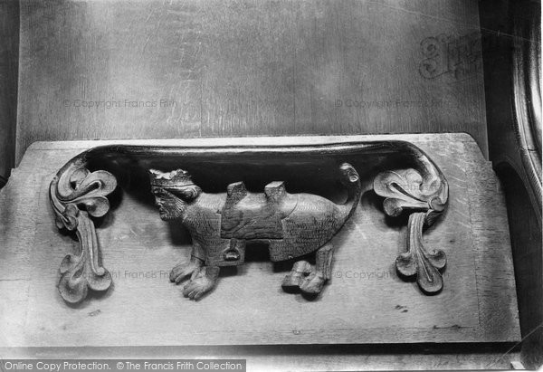 Photo of Exeter, Cathedral, Miserere Seat, King Horse 1907