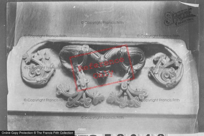 Photo of Exeter, Cathedral, Miserere Seat, Medieval Beast With Two Feet Holding Down Two Tails 1907
