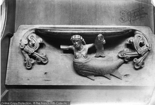 Photo of Exeter, Cathedral, Miserere Seat, Mermaid 1907