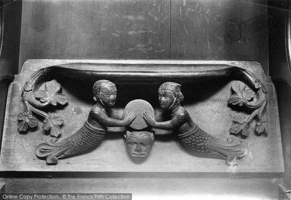 Photo of Exeter, Cathedral, Miserere Seat, Mermaids 1907