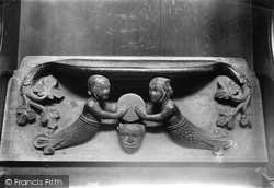 Cathedral, Miserere Seat, Mermaids 1907, Exeter