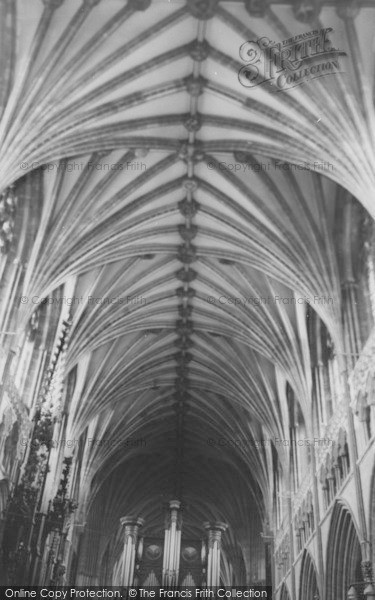 Photo of Exeter, Cathedral, The Vaulted Ceiling And Organ c.1965