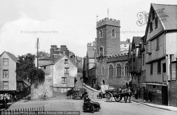 Photo of Exeter, St Mary Steps Church and Westgate 1929