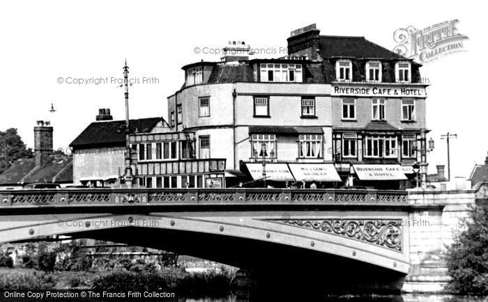 Photo of Exeter, The Bridge And Riverside Cafe & Hotel c.1955