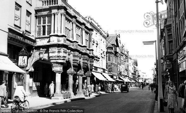 Photo of Exeter, The Guildhall And High Street c.1955