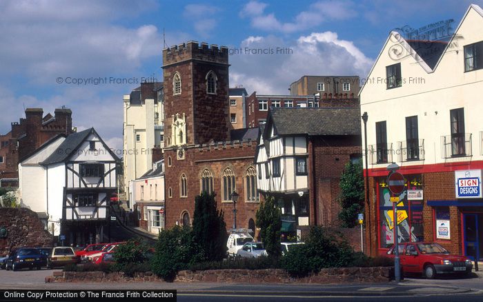 Photo of Exeter, The House That Moved And St Mary Steps Church c.1995