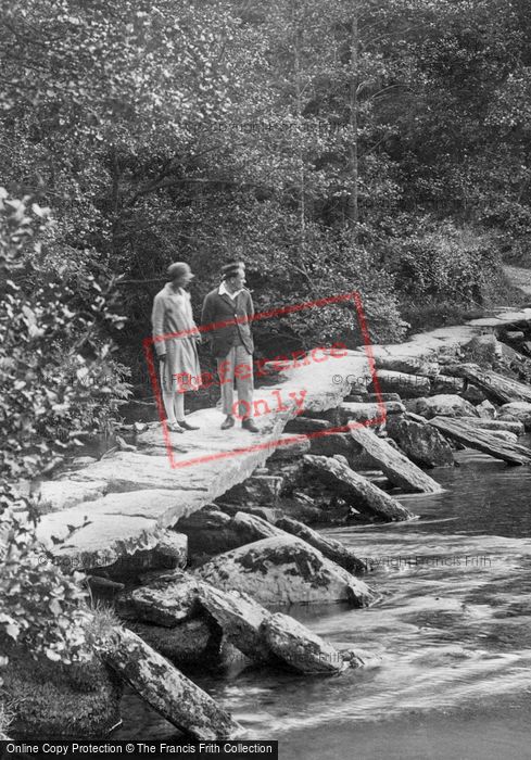 Photo of Exmoor, Couple On Tarr Steps 1929