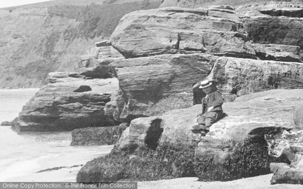 Photo of Exmouth, A Man At Orcombe Point 1906