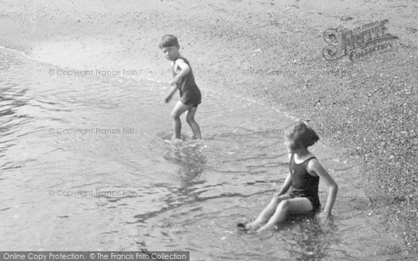 Photo of Exmouth, Children Splashing At Orcombe Point 1931