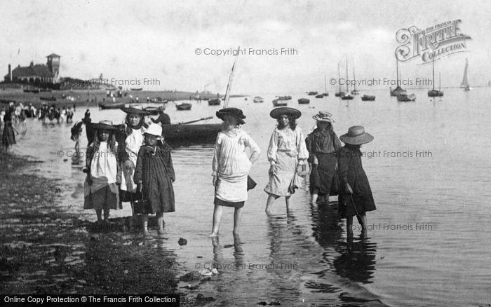 Photo of Exmouth, Girls Paddling 1906