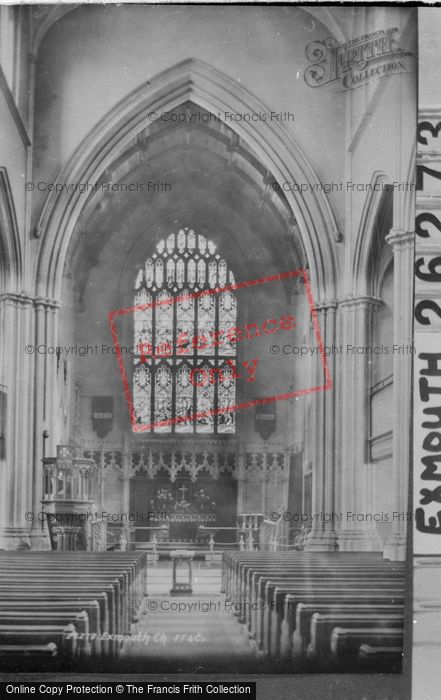 Photo of Exmouth, Holy Trinity Church Interior 1890