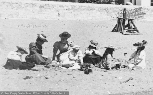 Photo of Exmouth, People On The Beach 1898