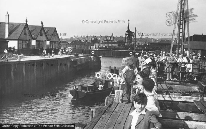 Photo of Exmouth, The Harbour Entrance c.1955