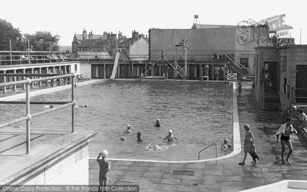 Photo of Exmouth, The Swimming Baths c.1955