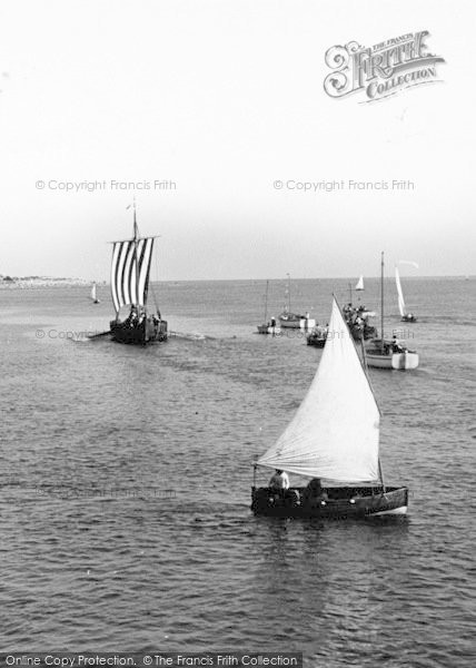 Photo of Exmouth, Viking Boat And Other Sailing Boats c.1955