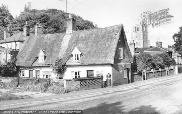 Photo of Eye, Thatched Cottage And Church c.1960