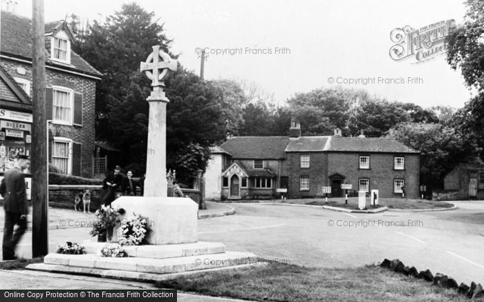Photo of Eythorne, The Memorial And New Roundabout c.1955
