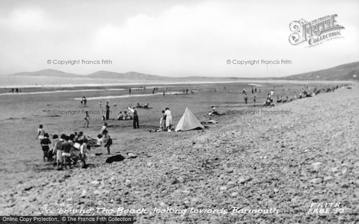 Photo of Fairbourne, The Beach, Looking Towards Barmouth c.1955