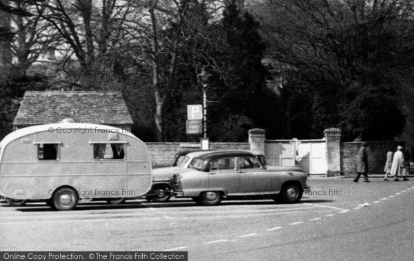 Photo of Fairford, Car And Caravan In The Market Place c.1958