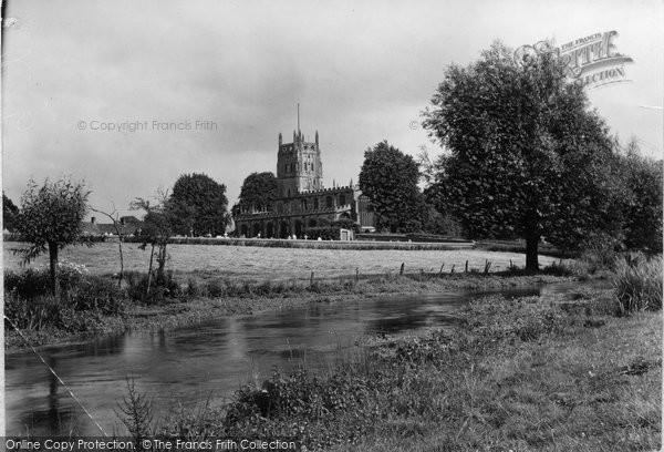 Photo of Fairford, St Mary's Church From The Meadows c.1950