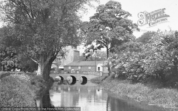 Photo of Fakenham, River Wensum Bridge And The Mill c.1955