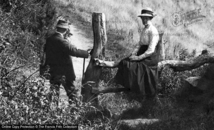 Photo of Falmouth, Couple In The Countryside 1918
