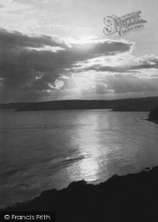 Moonlight On Gyllyngvase 1910, Falmouth