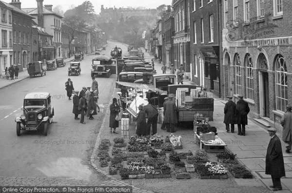 Photo of Farnham, A Flower Stall, Castle Street 1932