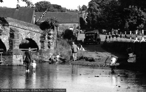 Photo of Farningham, Splashing In The River Darent 1953