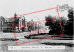 Baptist Church, Town Hall And Library c.1955, Farnworth