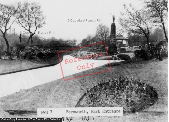 Photo of Farnworth, Park Entrance c.1955