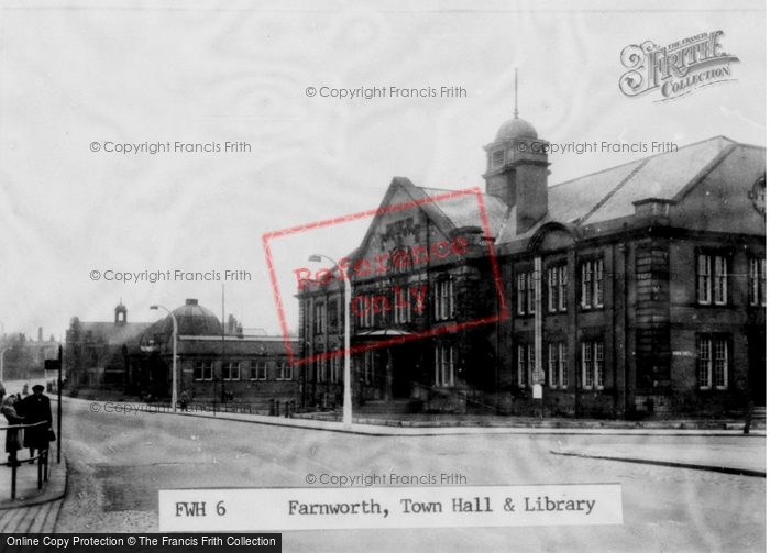 Photo of Farnworth, Town Hall And Library c.1955