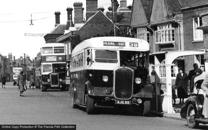 Photo of Faversham, Court Street, Bus Stop 1952